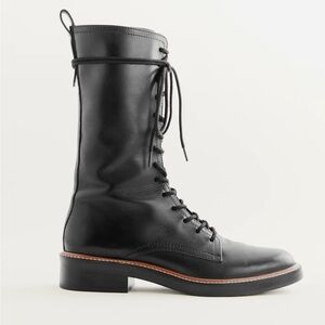 NIB Reformation Ada Combat Black Leather Lace-Up Boots